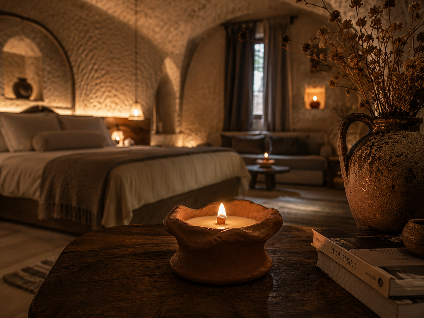 Cave hotel candle atmosphere